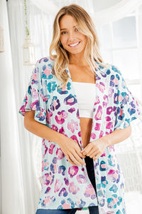 6817- Colorful Leopard Kimono