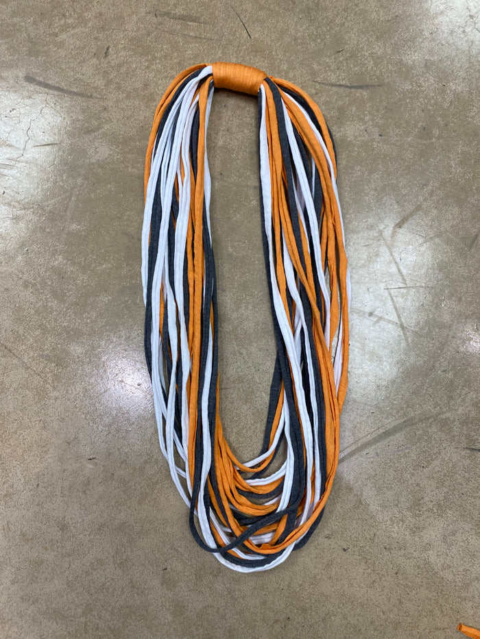 Orange, White, & Charcoal Shred Scarf