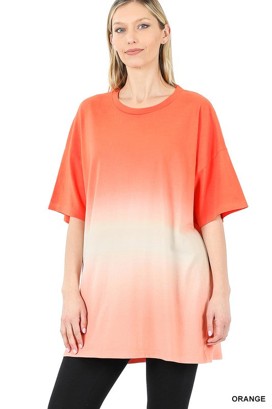 839- Orange Tie Dye Oversized Tee