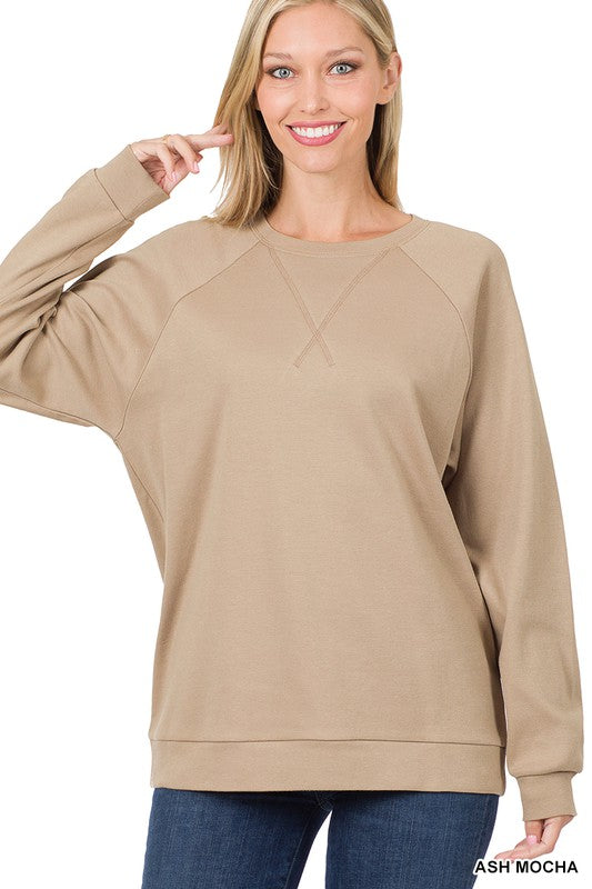 7288- Ash Mocha Round Neck Pullover