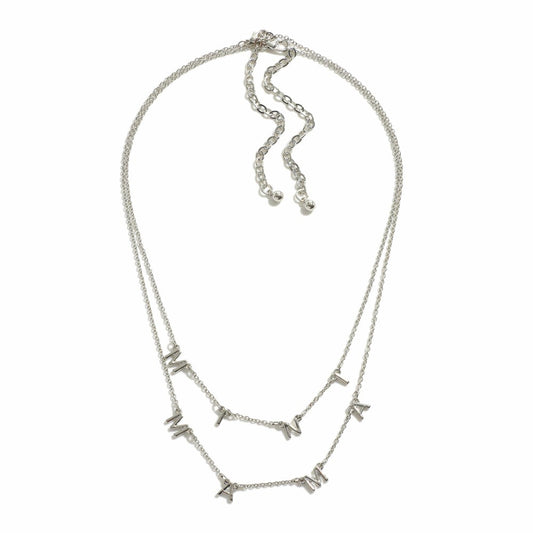 1220- Silver Mini & Mama Necklace Set