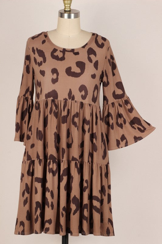 2002- Brown Leo Tiered Dress