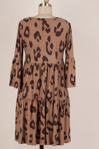 2002- Brown Leo Tiered Dress