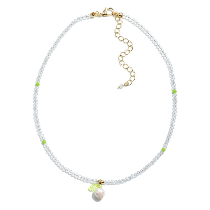 6111- Simple Beaded Necklace Featuring Fruit Charm