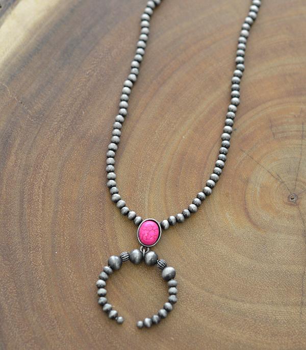 7477- Pink Western Squash Blossom Necklace