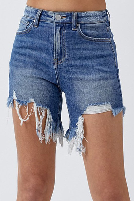 996- High Rise Extreme Distress Boyfriend Shorts