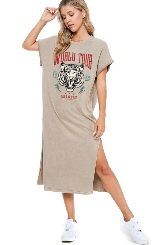 1953- World Tour Tiger Graphic Tee Dress