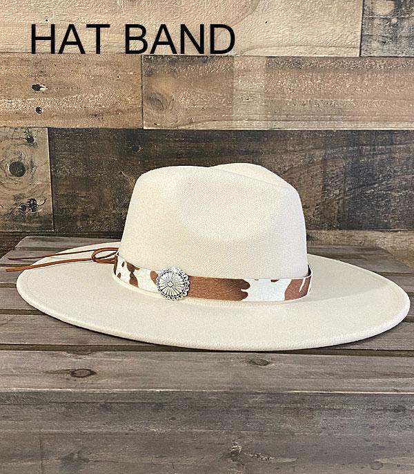 7474- Brown Western Cow Print Hat Band (BAND ONLY-HAT NOT INCLUDED)