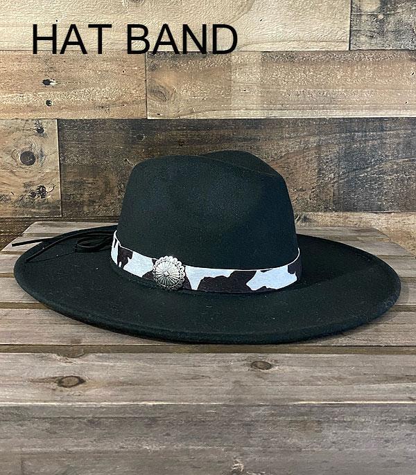 7473- Black Western Cow Print Hat Band (BAND ONLY-HAT NOT INCLUDED)