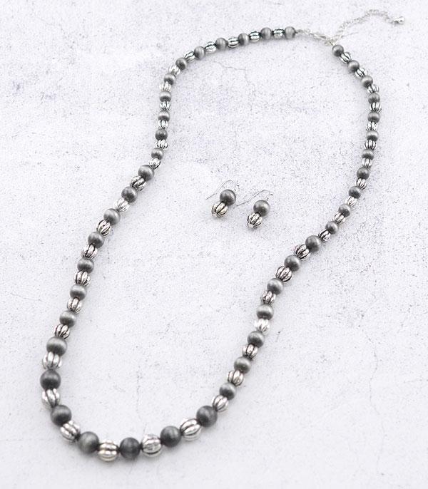 7070- Silver & Gunmetal Necklace