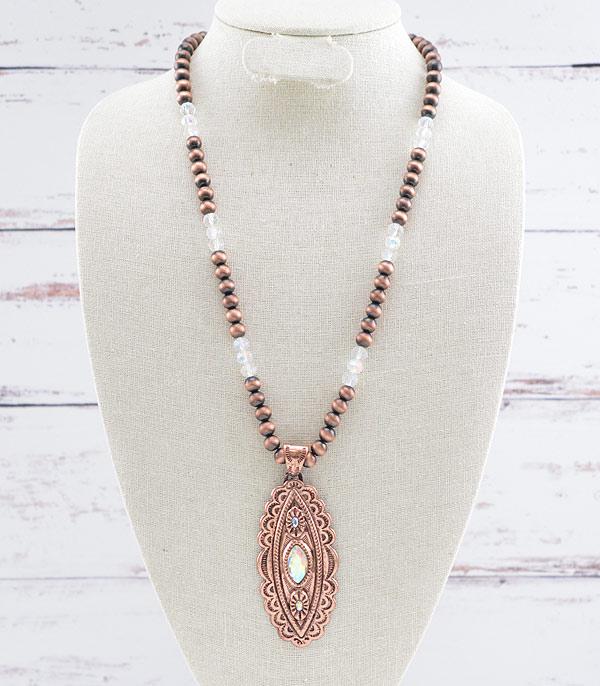 7466- Western Concho Pendant Navajo Necklace