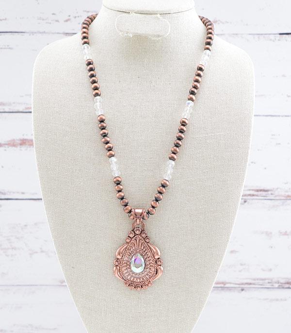 7464- Copper Beaded Necklace