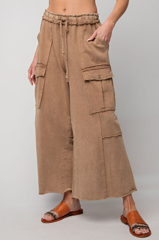 8030- Latte Cargo Pull On Pants