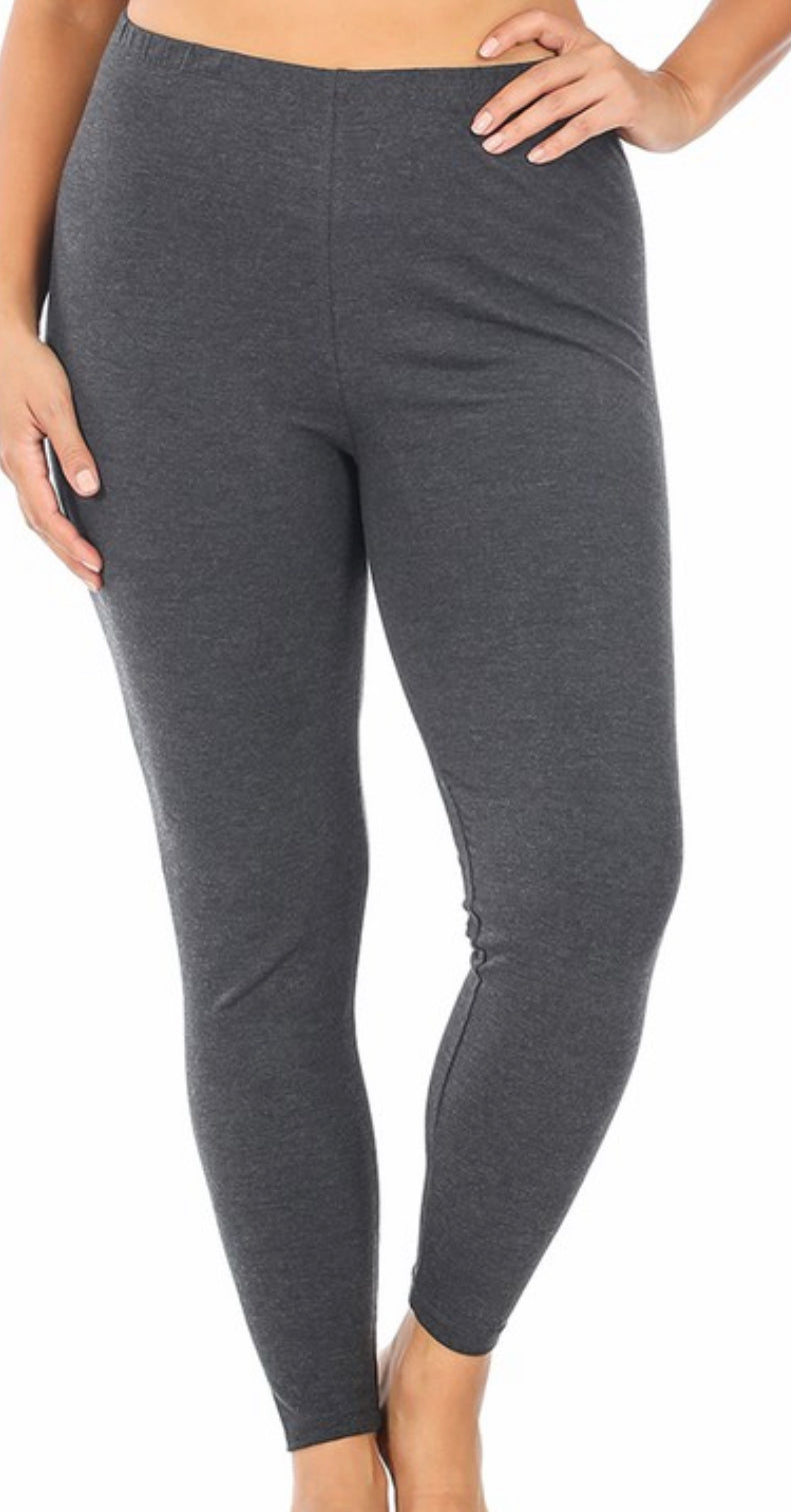 1992- Charcoal Premium Cotton Full Length Leggings