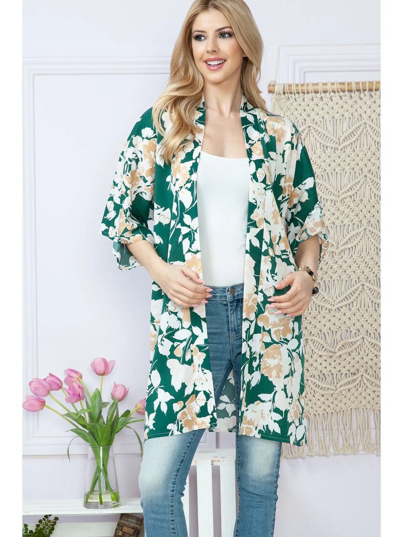 7955- Green New Kelly K Kimono