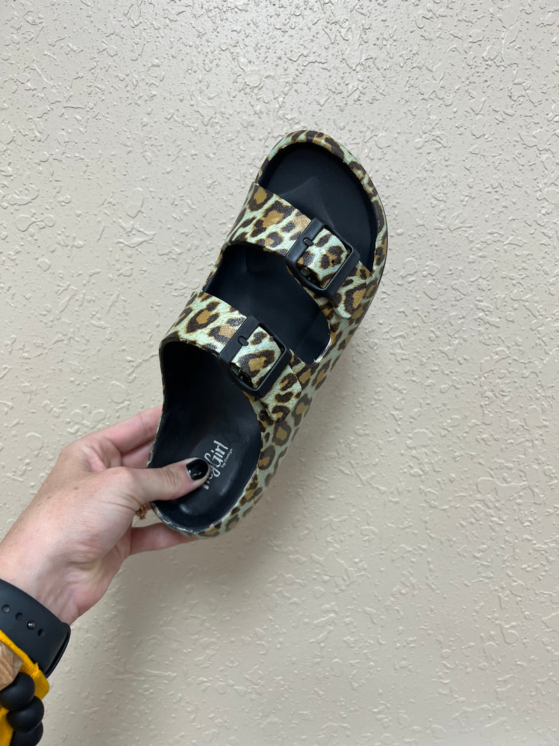 1659- Corky Leopard Waterslide Sandals