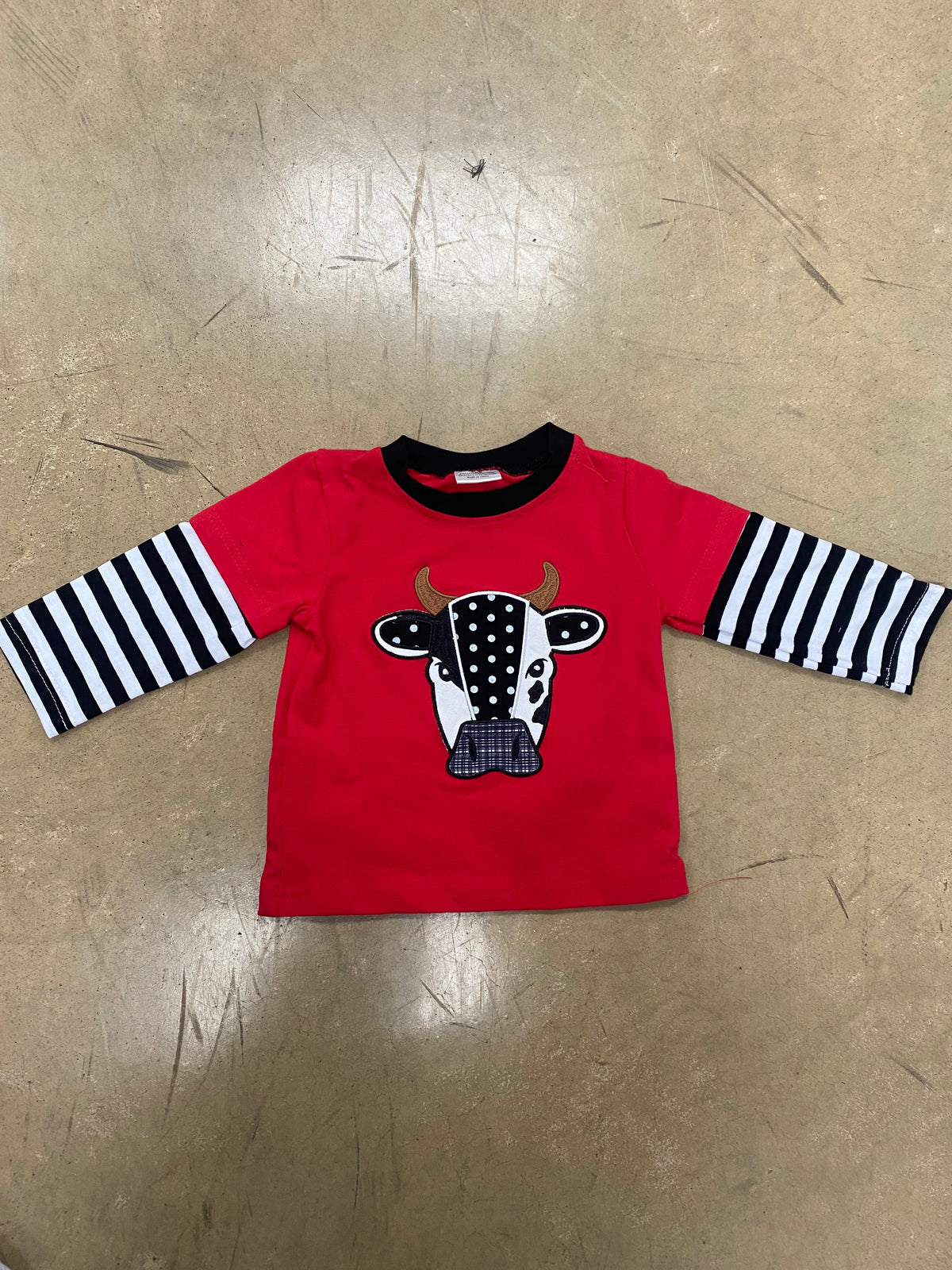 993- Red & Black Dot Cowprint Raglan