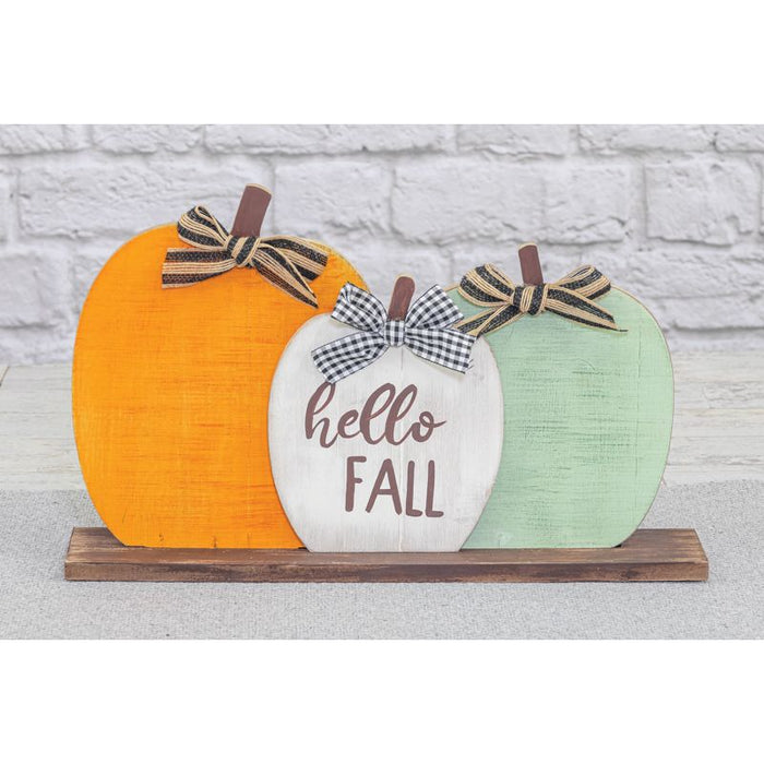 6804- Triple Pumpkin Table Top Decor