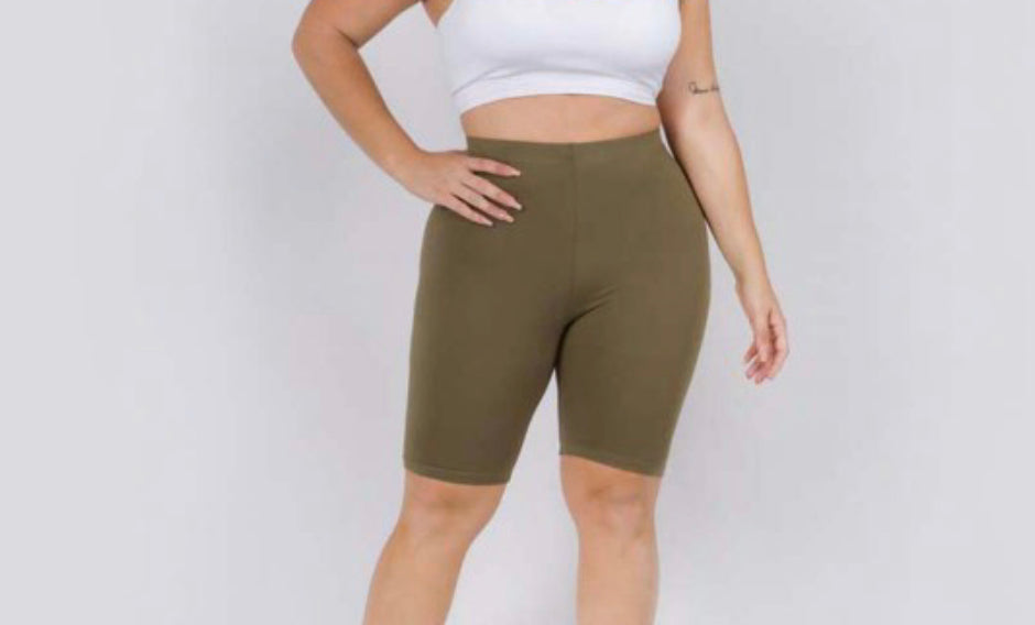 Olive Biker Shorts