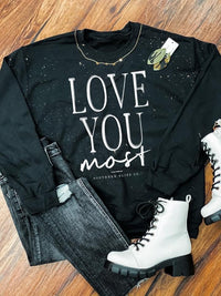 5102- Love you Mommy & Me Bleached Sweatshirt