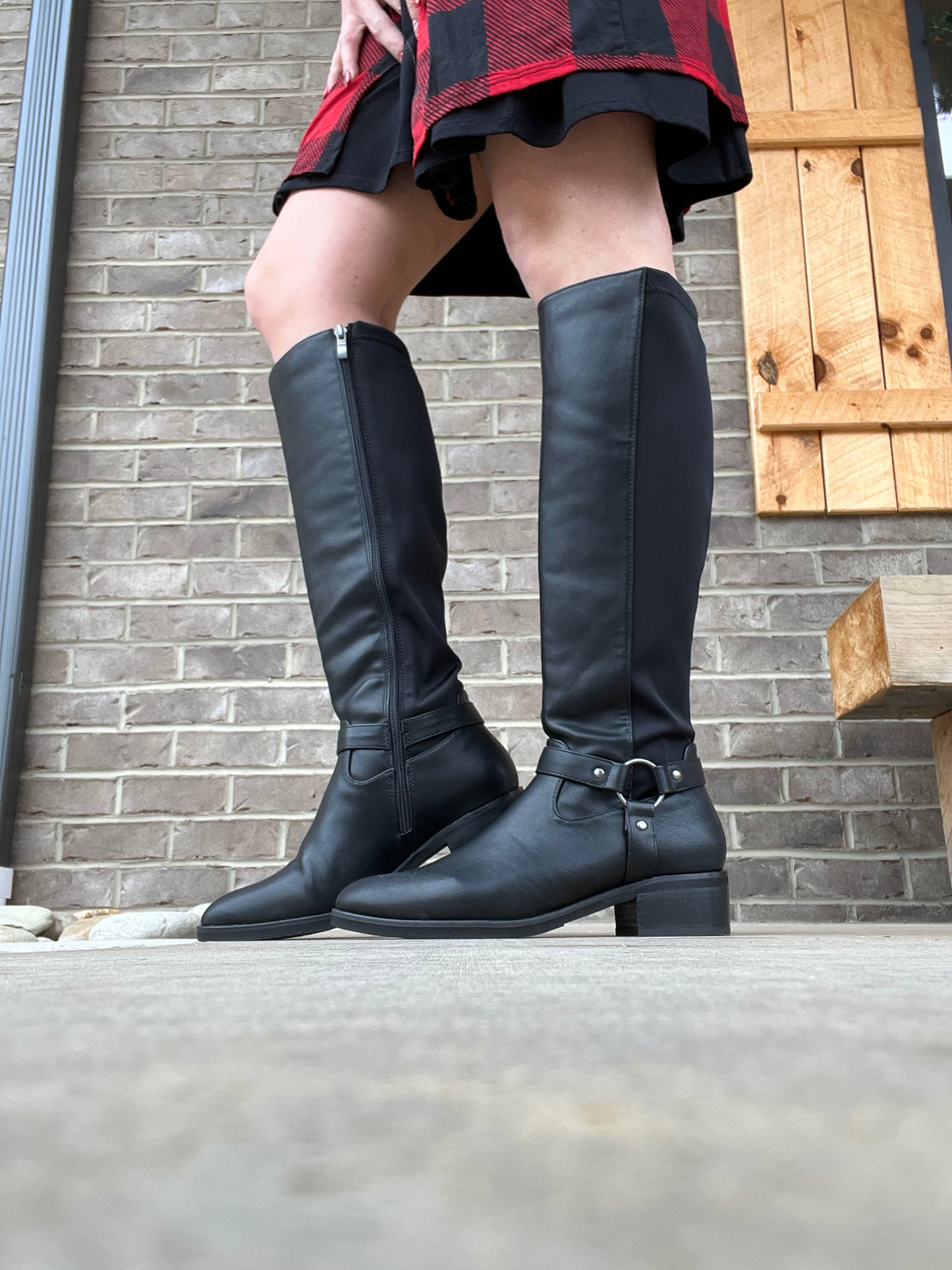 7302- Corkys Black Holler Tall Riding Boots