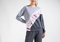 114- Black & Maroon French Terry Tie Dye Sweatshirt