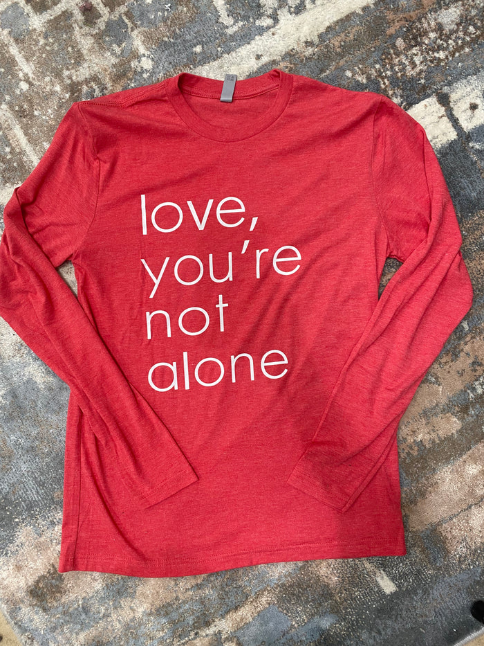 1935- ISAIAH117 Love, You’re Not Alone Red Long Sleeve Tshirt