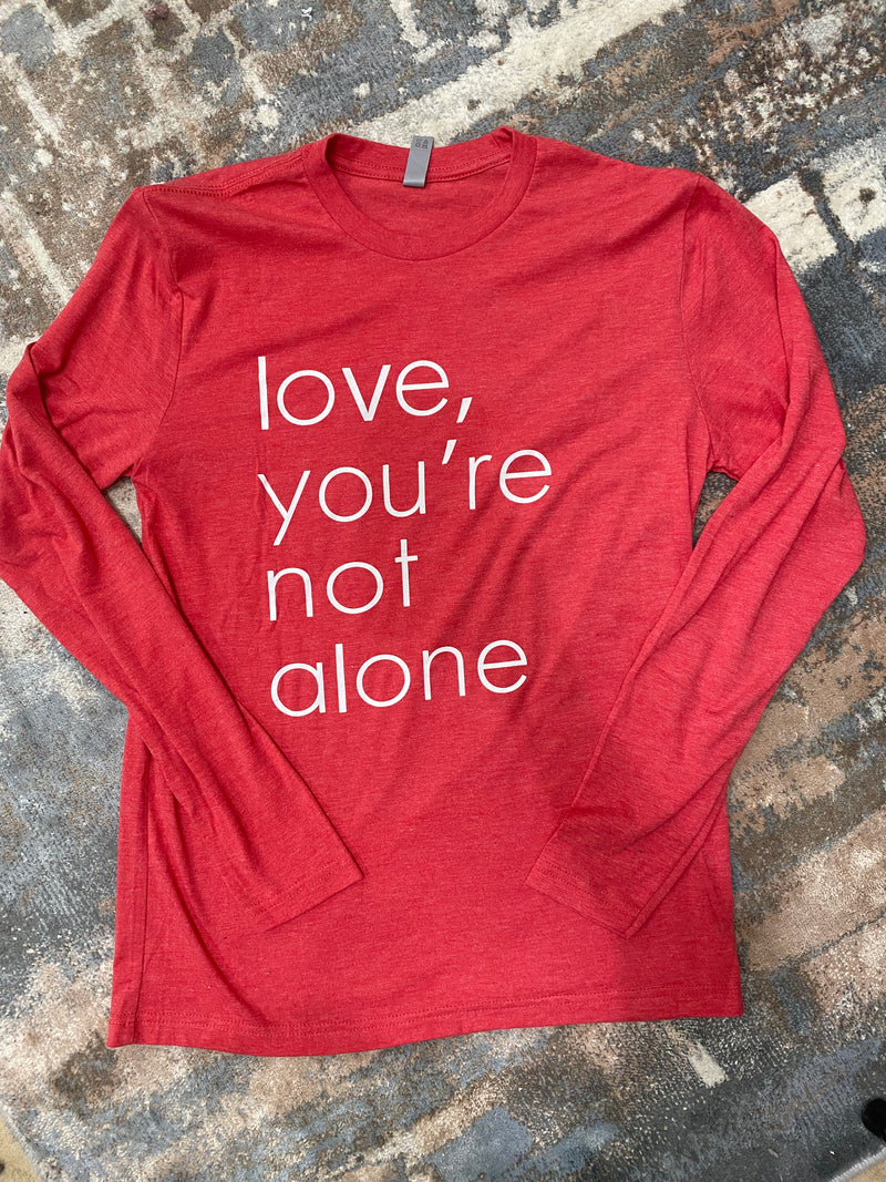 1935- ISAIAH117 Love, You’re Not Alone Red Long Sleeve Tshirt