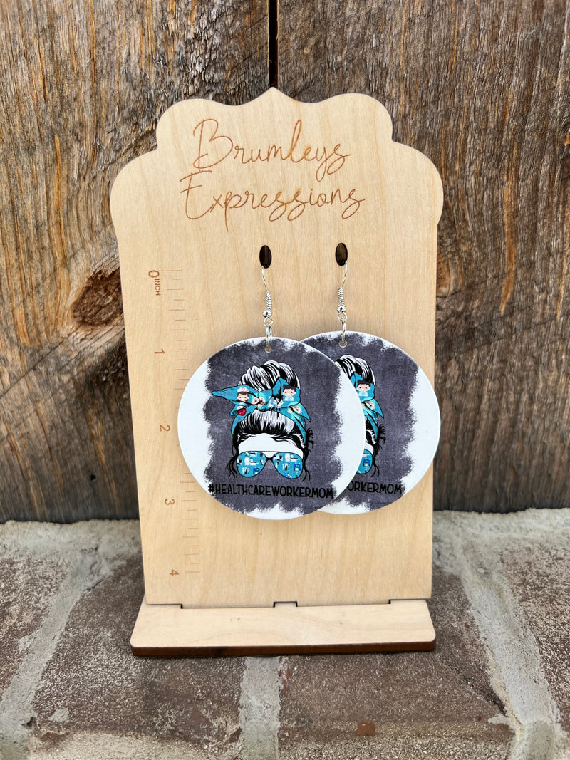 6388- Messy Bun Girl # Earrings {PICK DESIGN}