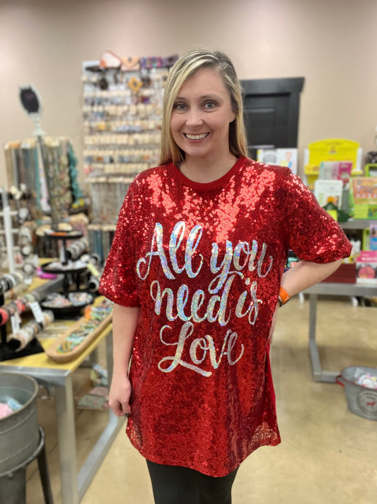 7280- All You Need is Love Sequence Dress [ONE SIZE— fits small-large]