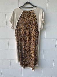 1353- Umgee Cheetah Back High Low Dress