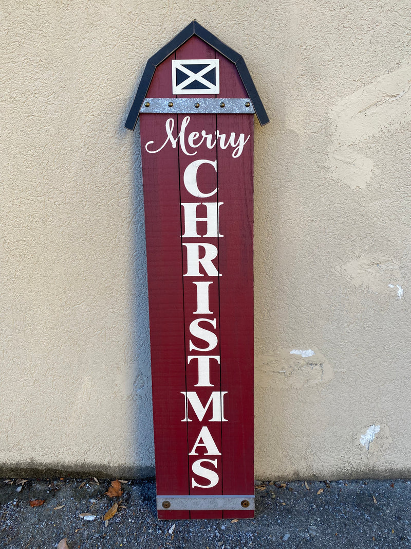 Wooden Barn Merry Christmas Sign