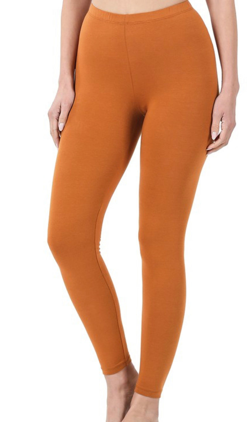 2000- Almond Premium Cotton Full Length Leggings