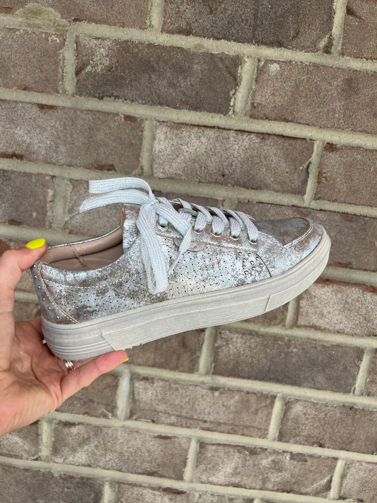 6116- Corky Down Time Silver Metallic Sneakers