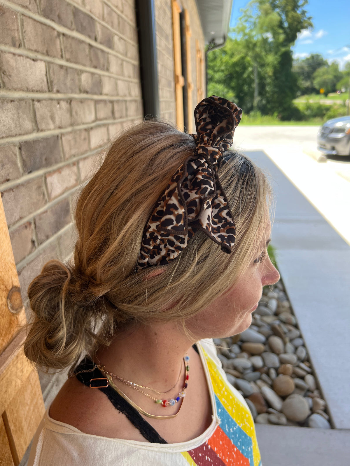 6268- Leopard Print Bow Headband