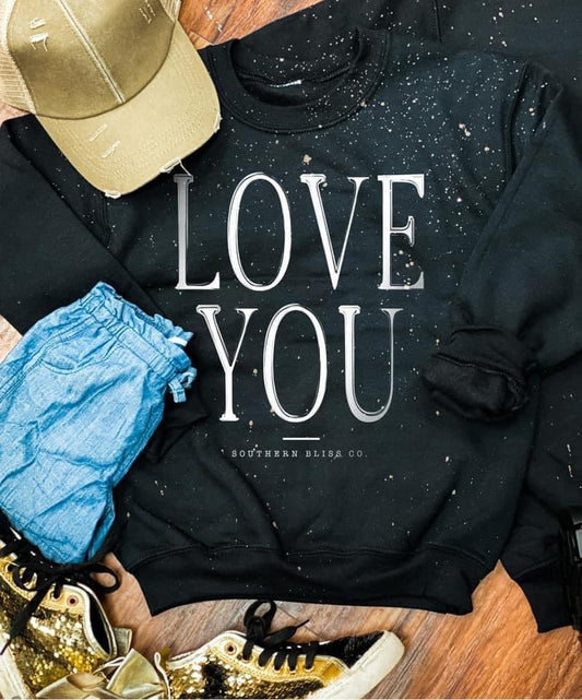 5102- Love you Mommy & Me Bleached Sweatshirt