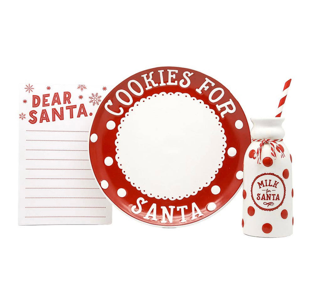 Santa Milk & Cookie 3 Piece Set