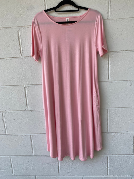 1422- Light Pink Tshirt Dress