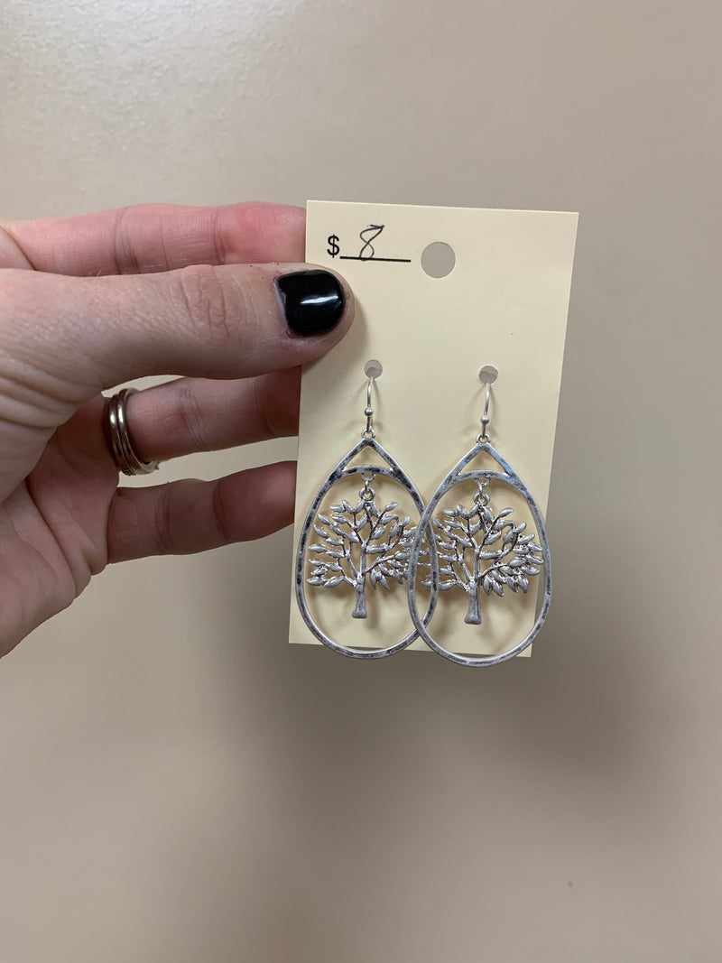 687- Silver Tree Of Life Earrings