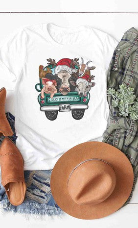 1710- Farm Animals Truck Graphic Tee