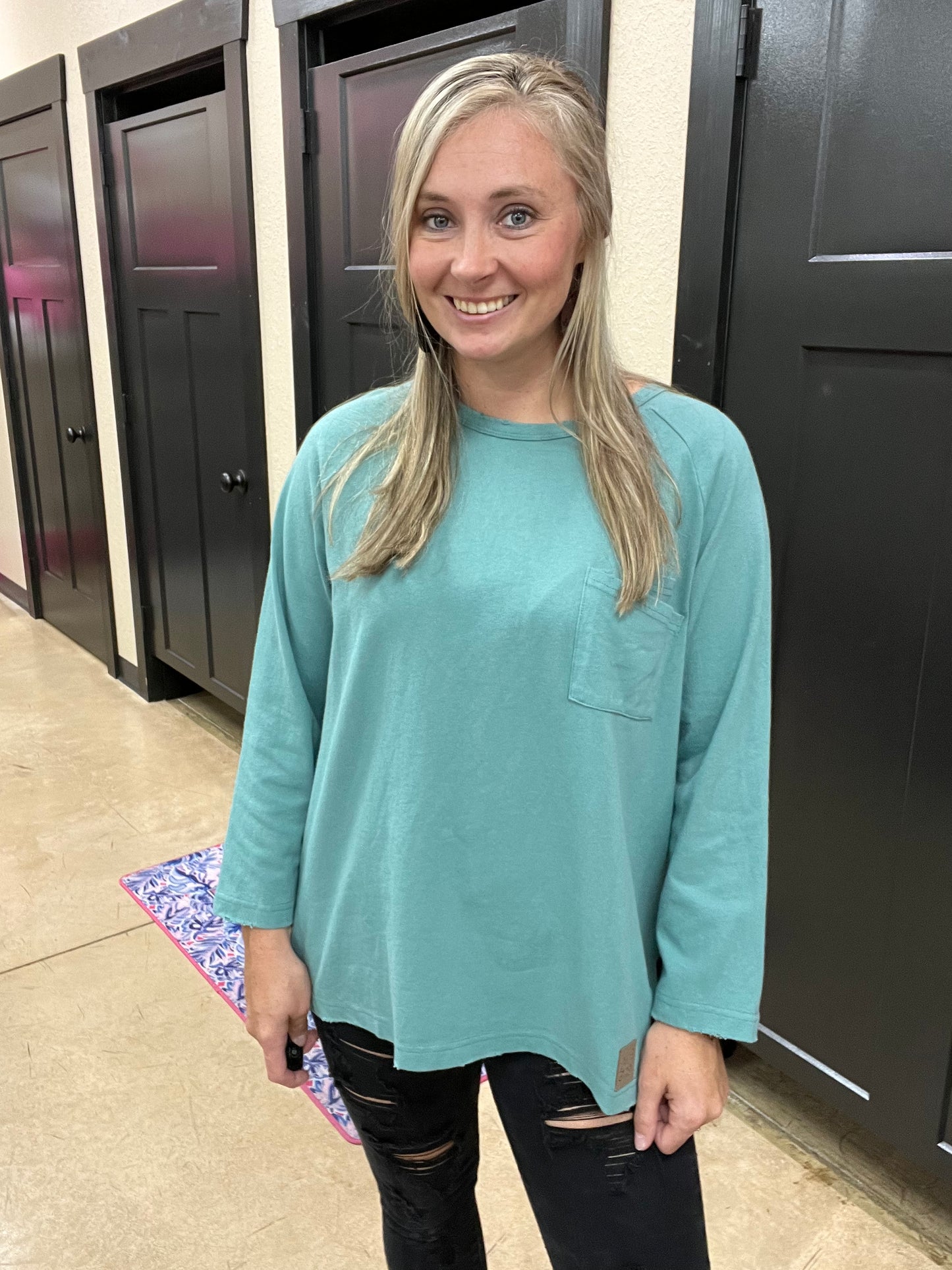 6732- Wandering Meadows Sweatshirt- Dark Teal