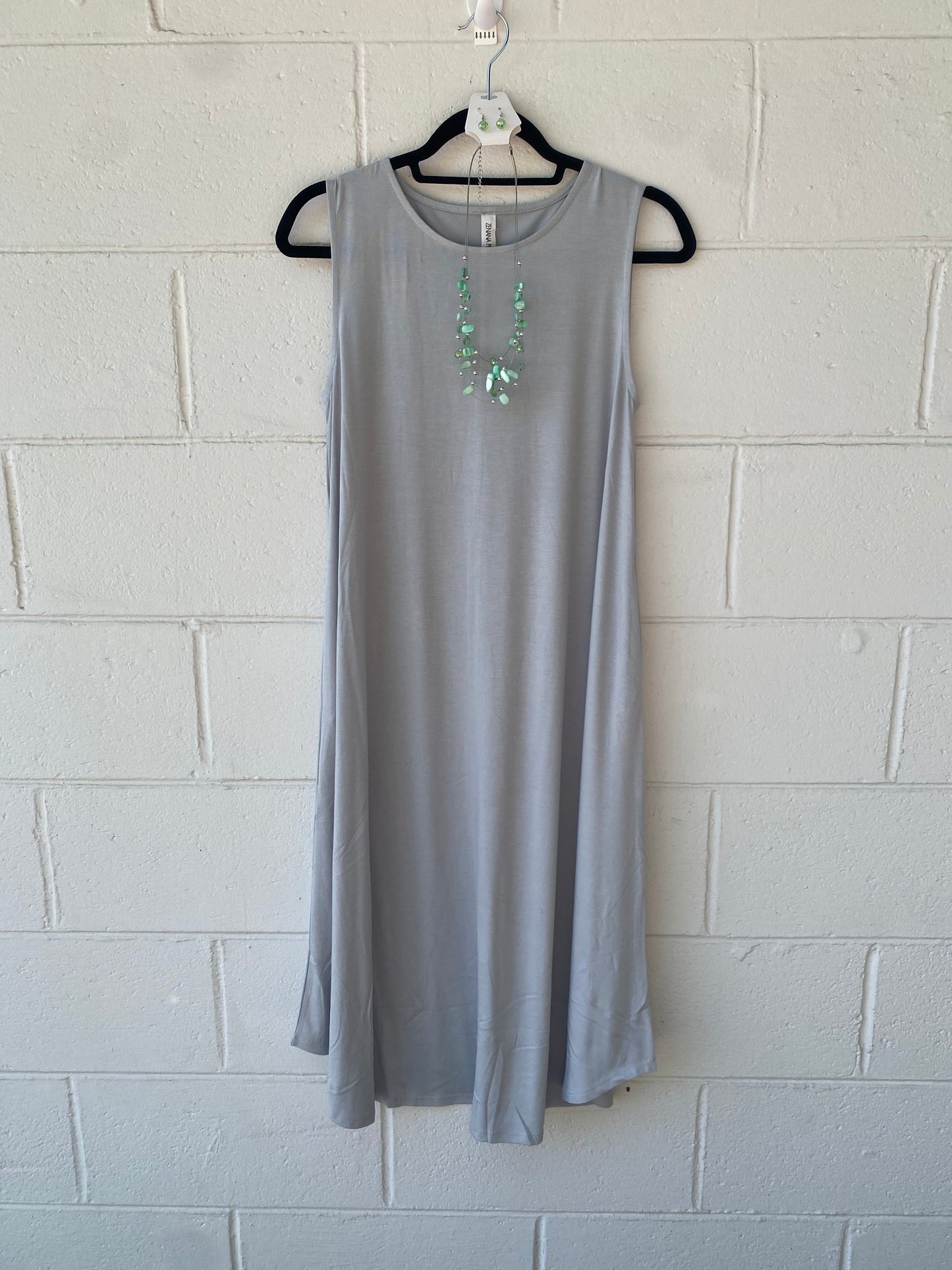 1401- Slate Gray Tank Tshirt Dress