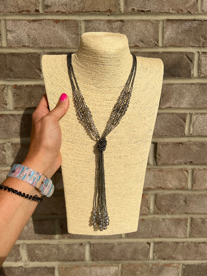 6260- Titanium Multi Layer Beaded Necklace