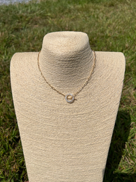 6582- Gold Chain w/ Hook Choker Necklace