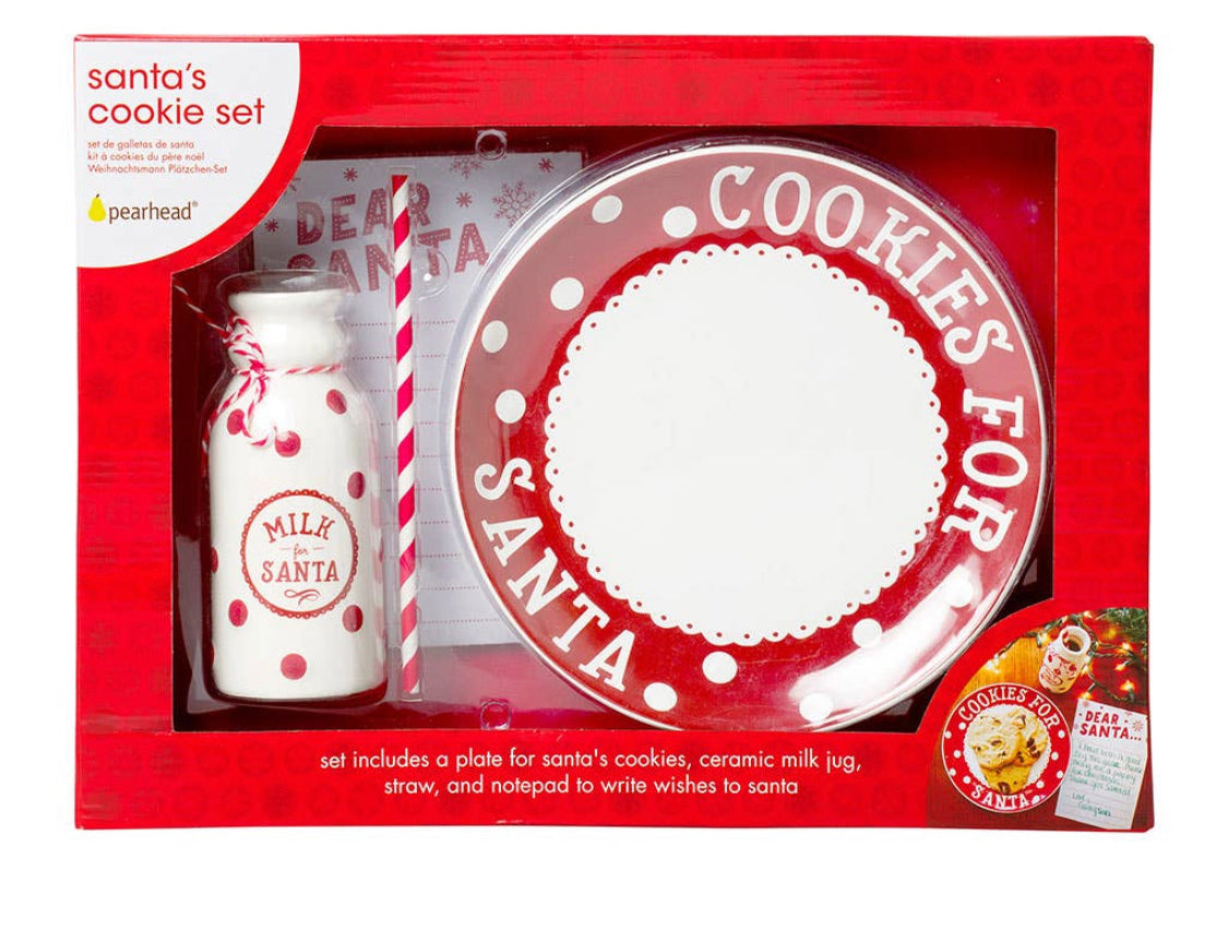 Santa Milk & Cookie 3 Piece Set