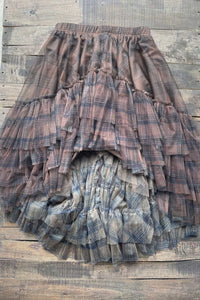 7207- Ruffle It up Skirt - Chocolate Plaid