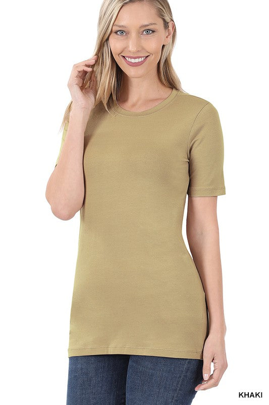 7827- Khaki Basic Tee