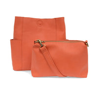 1865- Grapefruit Kayleigh Side Pocket Bucket Bag