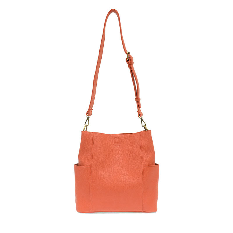 1865- Grapefruit Kayleigh Side Pocket Bucket Bag