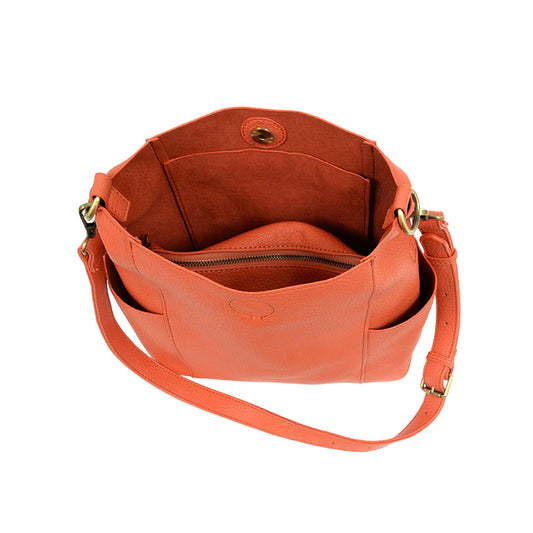 1865- Grapefruit Kayleigh Side Pocket Bucket Bag